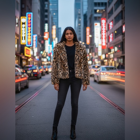 Forever 21 Leopard Print Teddy Jacket - Women’s Size S. Elegant and fancy. - Picture 2 of 6